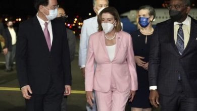 House Speaker Nancy Pelosi landed in Taiwan’s capital of Taipei on Tuesday