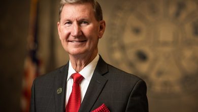 One of the youngest alumni ever selected: University of Nebraska system president Ted Carter received the US Naval Academy’s Distinguished Graduate Award