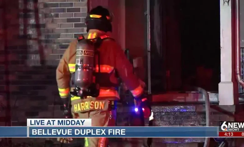 Early morning fire in Bellevue almost completely damaged a duplex residence, no injuries reported