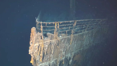 New high-resolution 8K footage shows the wreckage of the Titanic for the first time since the shipwreck 110 years ago, content provided by OceanGate Expeditions